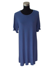 Ann Taylor LOFT Blue Short Sleeve Knee Length T-Shirt Dress Sz M