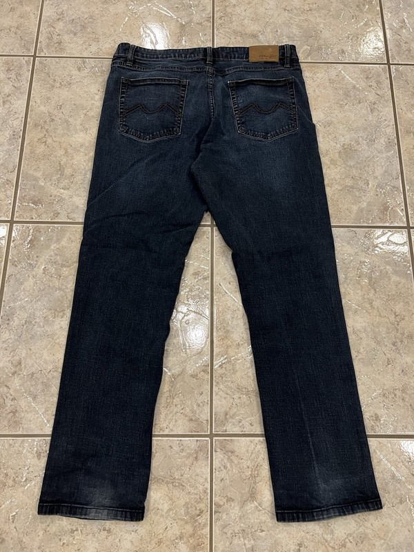 Mens 38X32 URBAN STAR Stretch Denim Blue Jeans Pants Straight Leg 5 Pocket