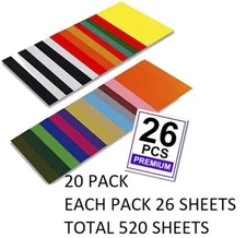 520 Sheets (12"x10")  unuaST Htv Heat Transfer Vinyl HTV Bundle BRAND NEW