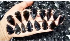 50 HANDMADE BLACK OBSIDIAN ARROWHEADS SPEAR POINTS 1 to 1.25 Inch