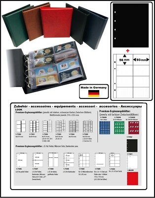 MÜNZALBUM-SCHWARZ-COINCARDS-5-Münzhüllen ZWL-S-für-40-Coincards-LOOK 1003-S-S