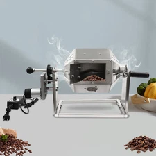 Stainless Steel Commercial Home Kitchen Electric Coffee Bean Roaster Machine NEW