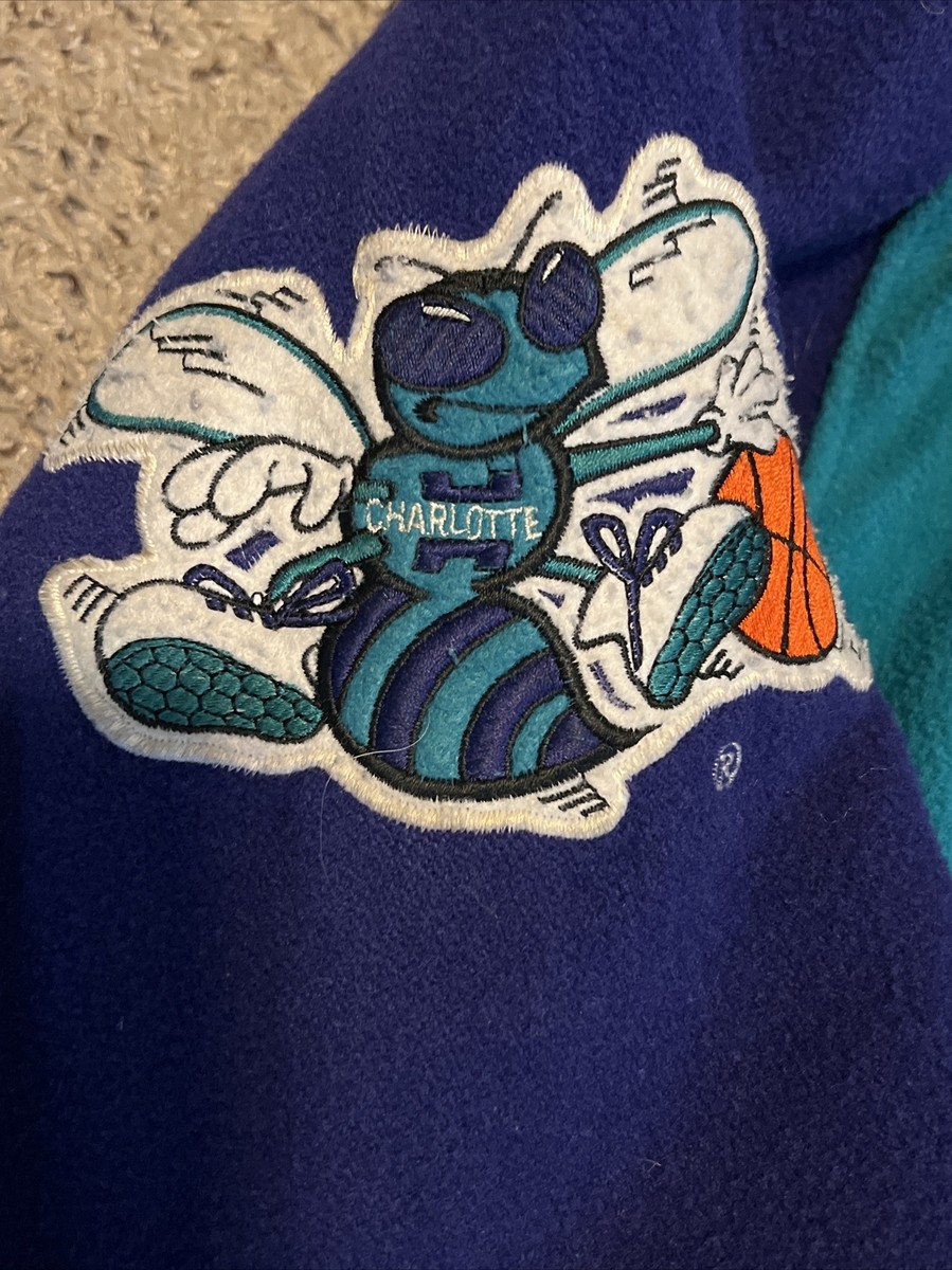 Vintage 90s Charlotte Hornets Nutmeg Campri NBA Wool Varsity