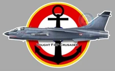 AUTOCOLLANT AVION VOUGHT F-8P CRUSADER AERONAVALE COCARDE FRANCE MARINE AV122