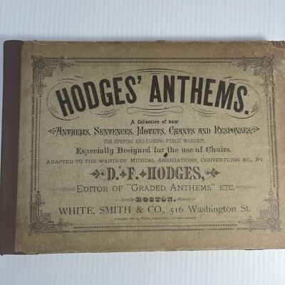 Hodges Anthems 1881 Antique Choral Music Book