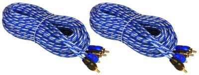 (2) Rockville RTR252 25 Foot 2 Channel Twisted Pair RCA Cables, 100% Copper