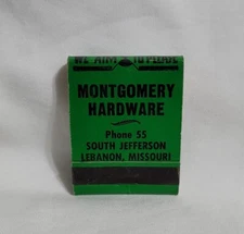 Vintage Matchbook Montgomery Hardware Store Lebanon Missouri Advertising Full
