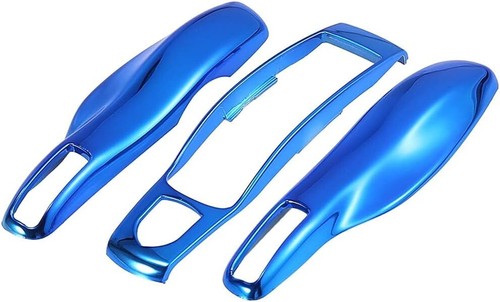 Set guscio custodia plastica portachiavi telecomando auto blu per Porsche - Foto 4 di 4