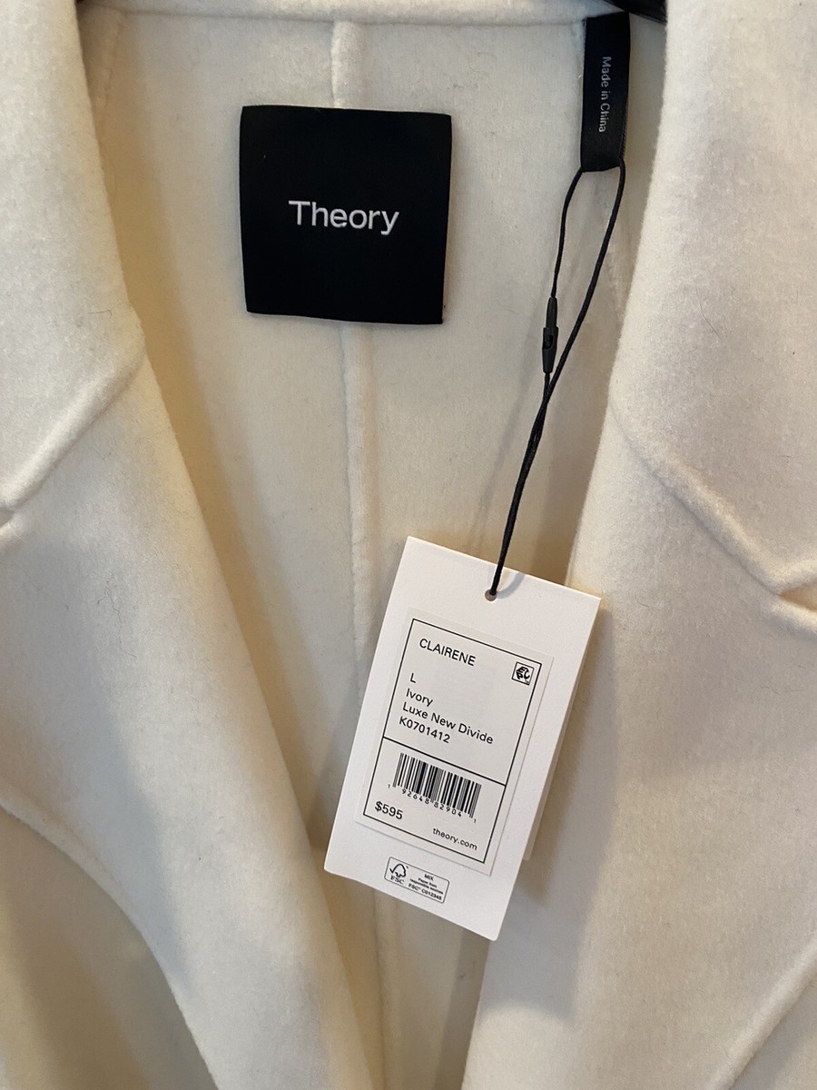 Theory Jacket Women's Clairene Wool Coat Luxe New Divide MED Theory Jacket Women's Clairene Wool Coat Luxe New Divide MED