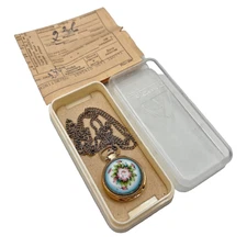 Pendant Watch Gilding AU Passport in Box Chaika New USSR Women's Jewelry