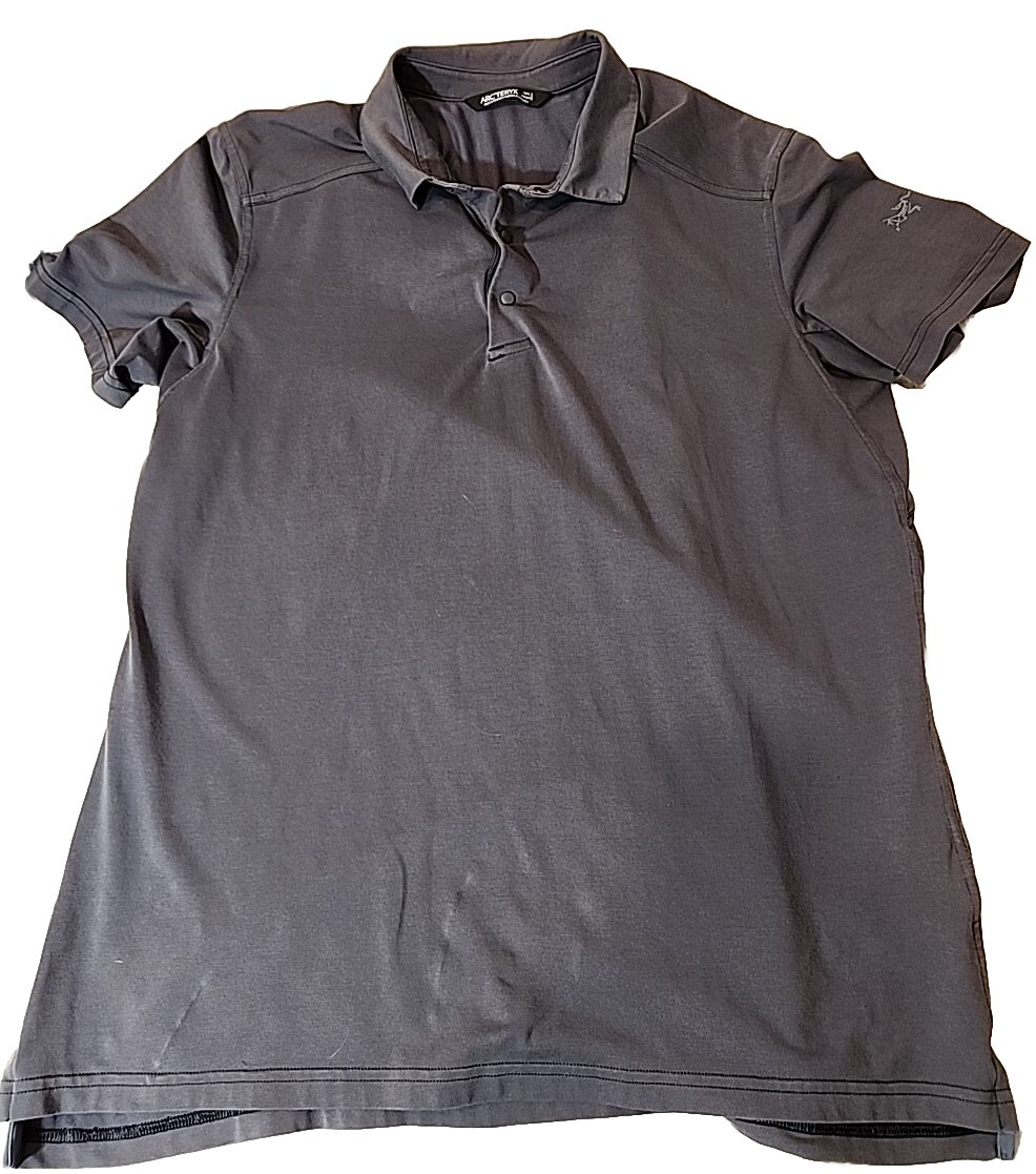 Polo uomo Arc'teryx bottoni snaps grigio atletica elasticizzata taglia large