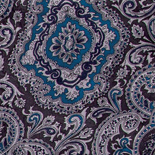 Wyoming Traders Wild Rag Blue Silver Paisley Silk Western Scarf 20", 34.5", 42"