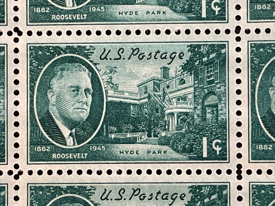 1945 sheet of postage stamps, 1-cent Roosevelt, Sc# 930 - Image 2 of 2