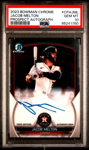 2023 Bowman Chrome -JACOB MELTON - Prospect Auto Autograph #CPA-JML PSA 10 Astro