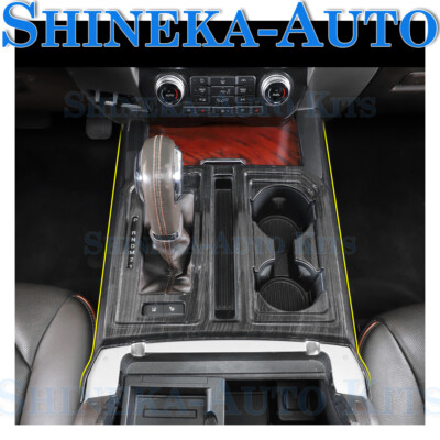 FOR 15+ FORD F150 GEAR SHIFT PANEL CUP HOLDER W/ SIDE PANEL COVER TRIM DARK-WOOD