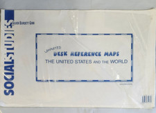 The US  The World Laminated Desk Reference Map 22" X 14" Set of 12 VG