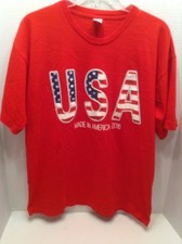 USA Made In America 2016 Graphic T-Shirt Mens Red Size Large