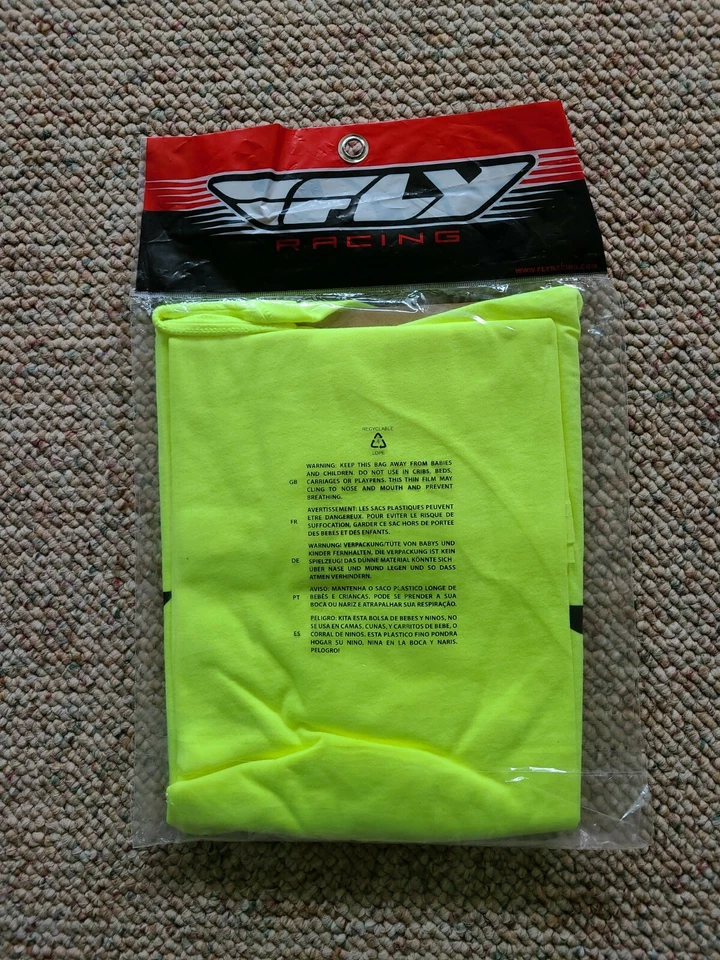 Nueva Camiseta Fly Racing Informal Logo Corporativo Para Hombre Amarilla Manga Corta Foto 4 de 4