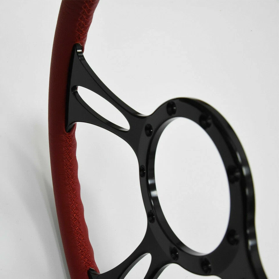 Kit Volante Billet Aluminio 9 Agujeros 14" con Botón Bocina y Adaptador Foto 4 de 4