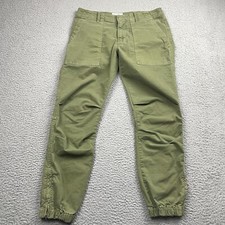 Nili Lotan Cropped Military Pants Womens 2 Green Ankle Zip Flap Pockets