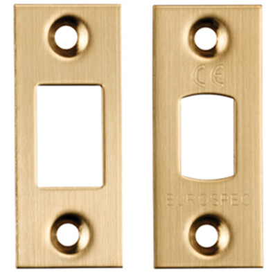 Schlag & Befestigungspaket für Schwerlast Rohrriegel Vierkant Forend Satin Messing