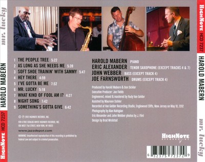 HAROLD MABERN - MR. LUCKY: A TRIBUTE TO SAMMY DAVIS JR. NEW CD