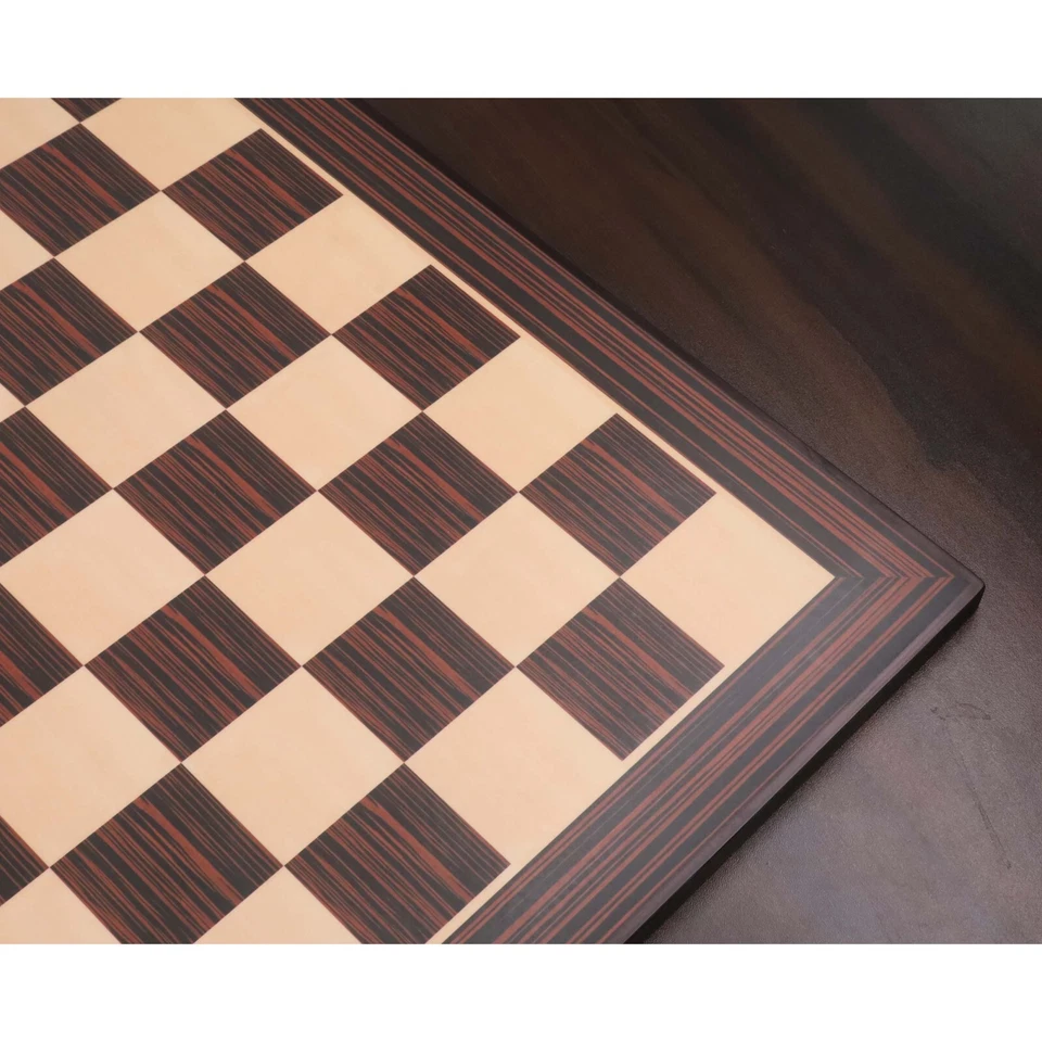 21" Tiger Ebony & Maple Wood Printed Chess Board- 55mm square- Matt Finish - Image 3 of 4