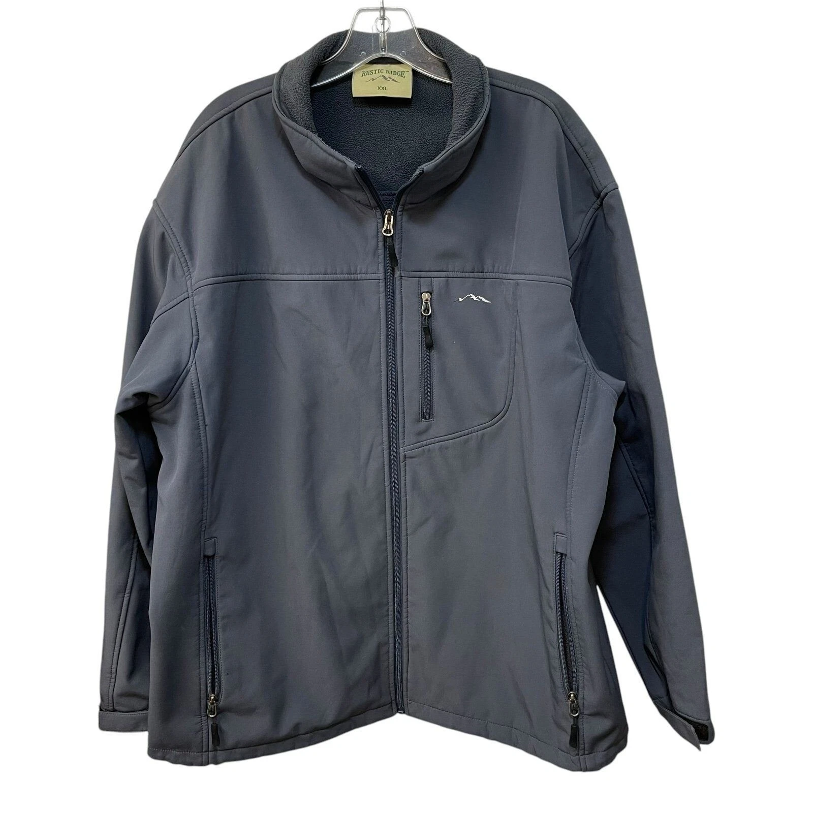 Rustic Ridge Men's Soft Shell Hunter's Full Zip Fleece Jacket Men’s XXL Gray