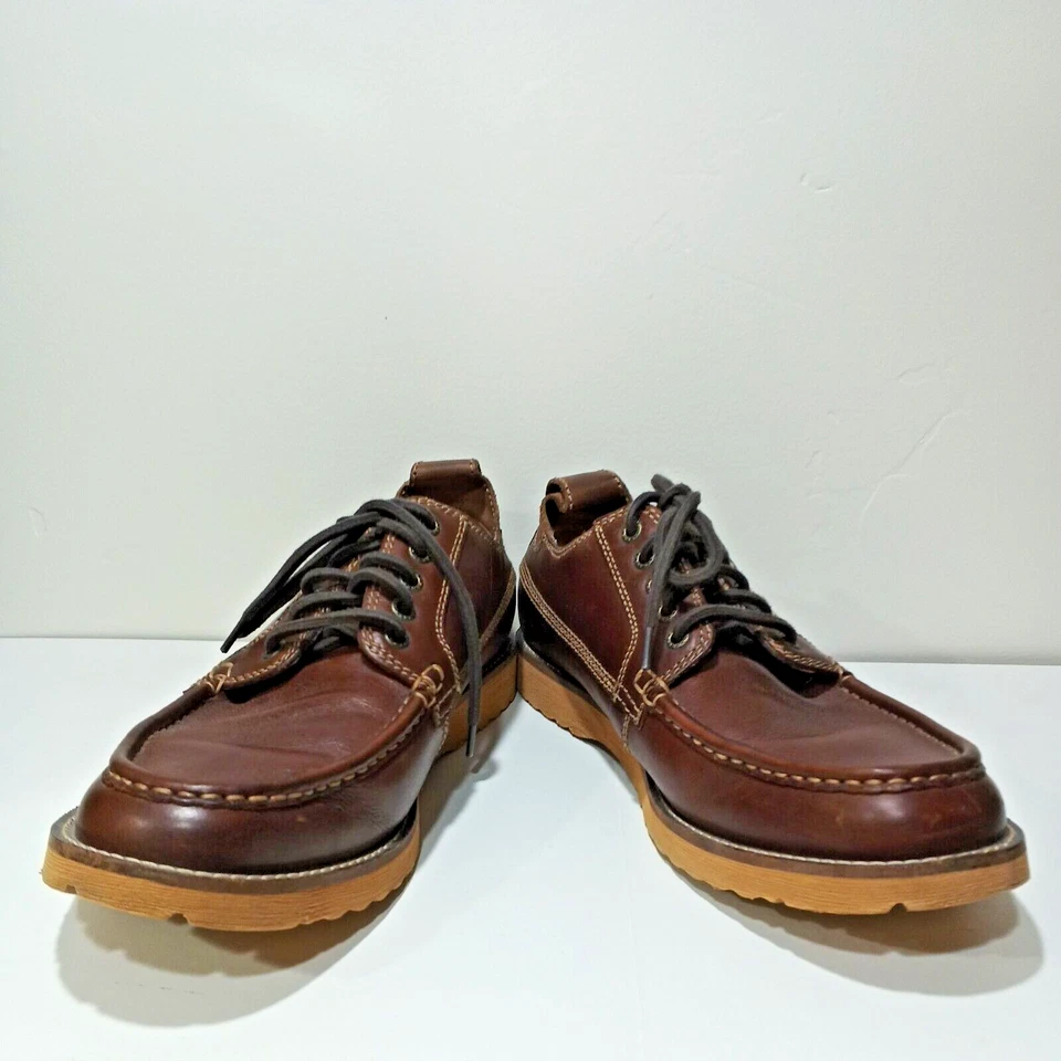 LUCKY BRAND Hombres Mocasines Barco Con Cordones Clásicos Marrón Cuero Genuino EE. UU. 11,5 M Foto 4 de 4