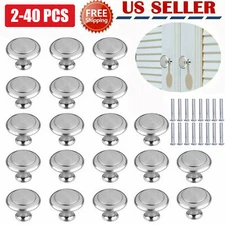 2-40Pcs Stainless Steel Door Knobs Cabinet Handles Cupboard Drawer Kitchen Pulls
