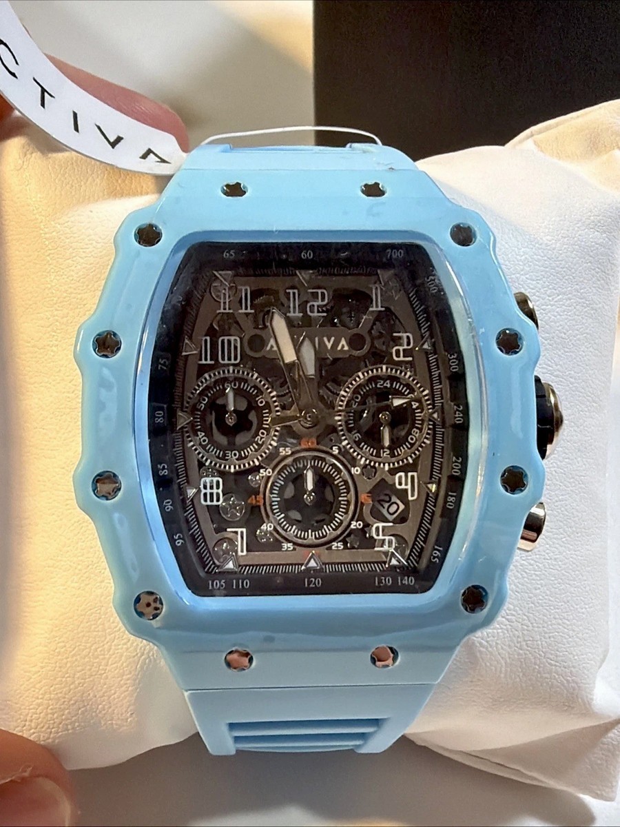 Activa Fury x Invicta 44.3mm Men's Watch Lt Baby Blue Skeleton