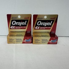 Lot Of 2 Orajel 4X Toothache Gum Severe Pain Cream in Tube 0.25oz EXP: 03/27