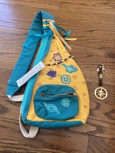Disney Cruise Line Sling Backpack original no longer being made, never used! New DISNEY single sling bag Cruise Line Castaway Club Blue gray  main image 4