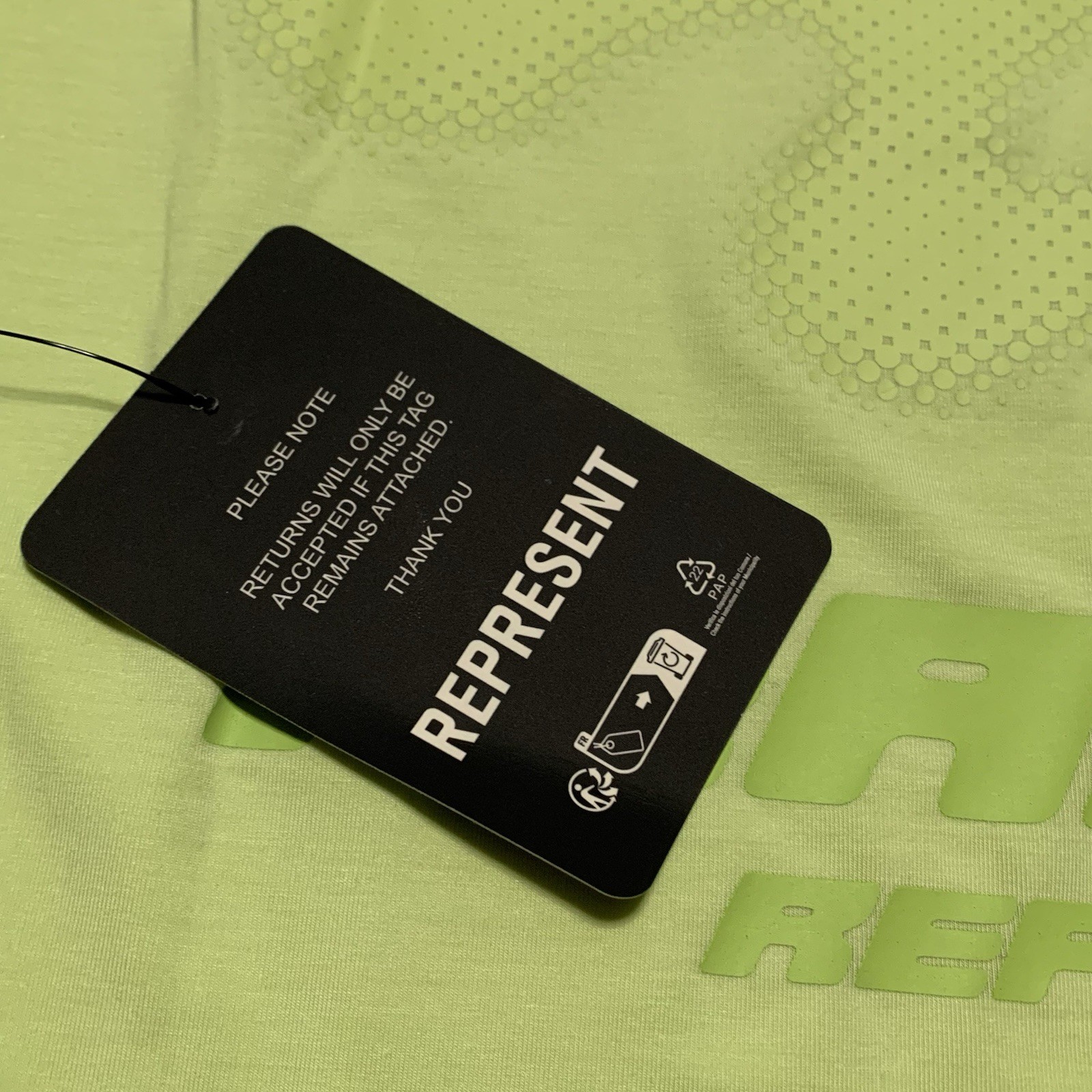 Represent XS 247 Oversized Tee Shadow Lime Green Gym Top image 7