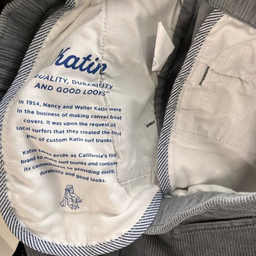 Katin Shorts Kids Medium Gray Corduroy Elastic Drawstring Pockets Casual 10 12 - Picture 11 of 24