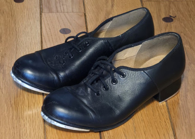 Bloch Black Leather Dance Shoe Jazz Techno Tap Full-Sole Bloch Womens US Size 7
