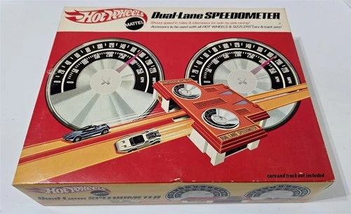 X-886 VINTAGE 1960'S MATTEL HOT WHEELS DUAL-LANE SPEEDOMETER WITH BOX
