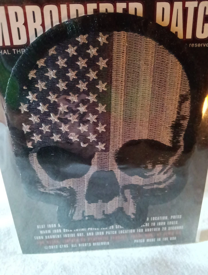 NOVO ADESIVO BORDADO CAVEIRA TÁTICA CINZA EUA AMEAÇA LETAL 5"x5.5" MN32070 - Imagem 2 de 3