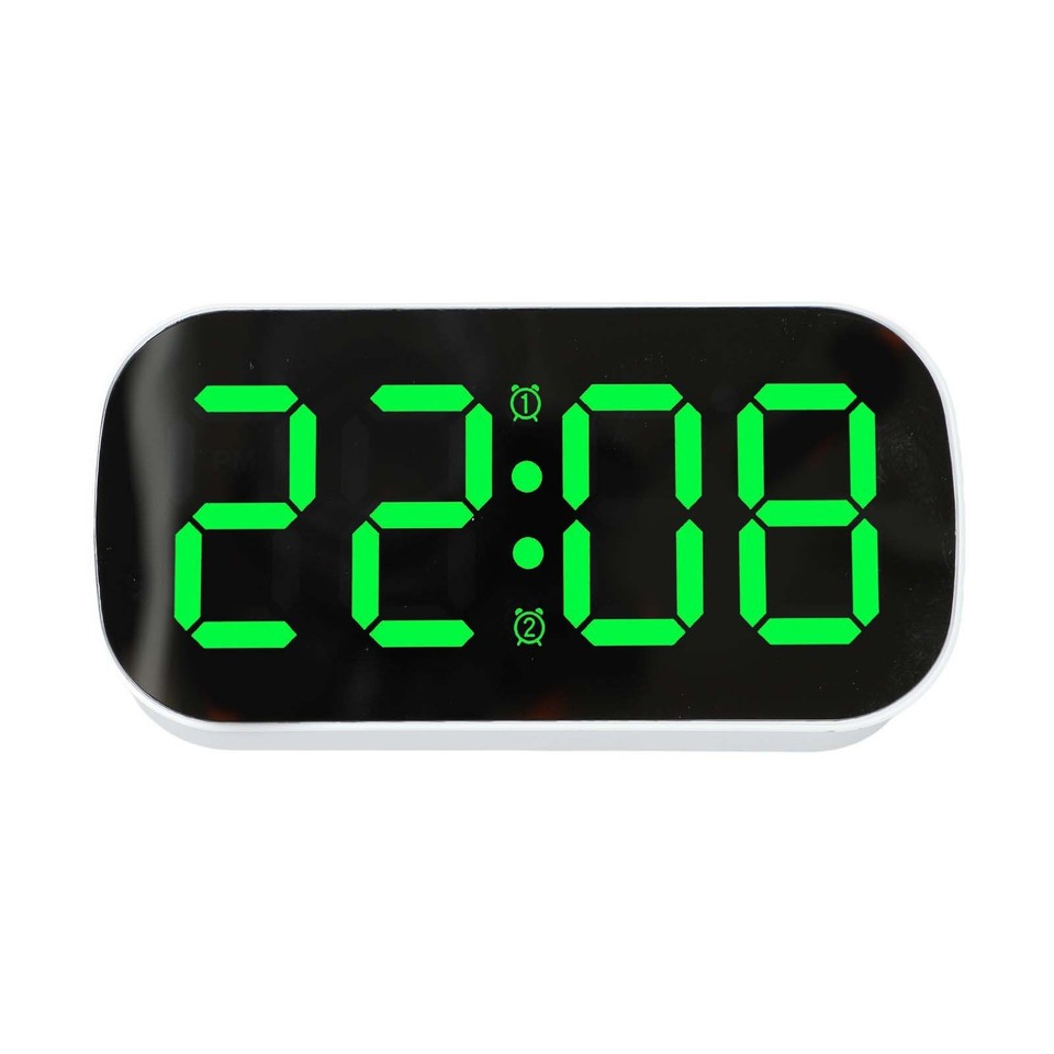 For Bedroom Office Desktop Digital Alarm Clock White/Black Shell Alarm ...