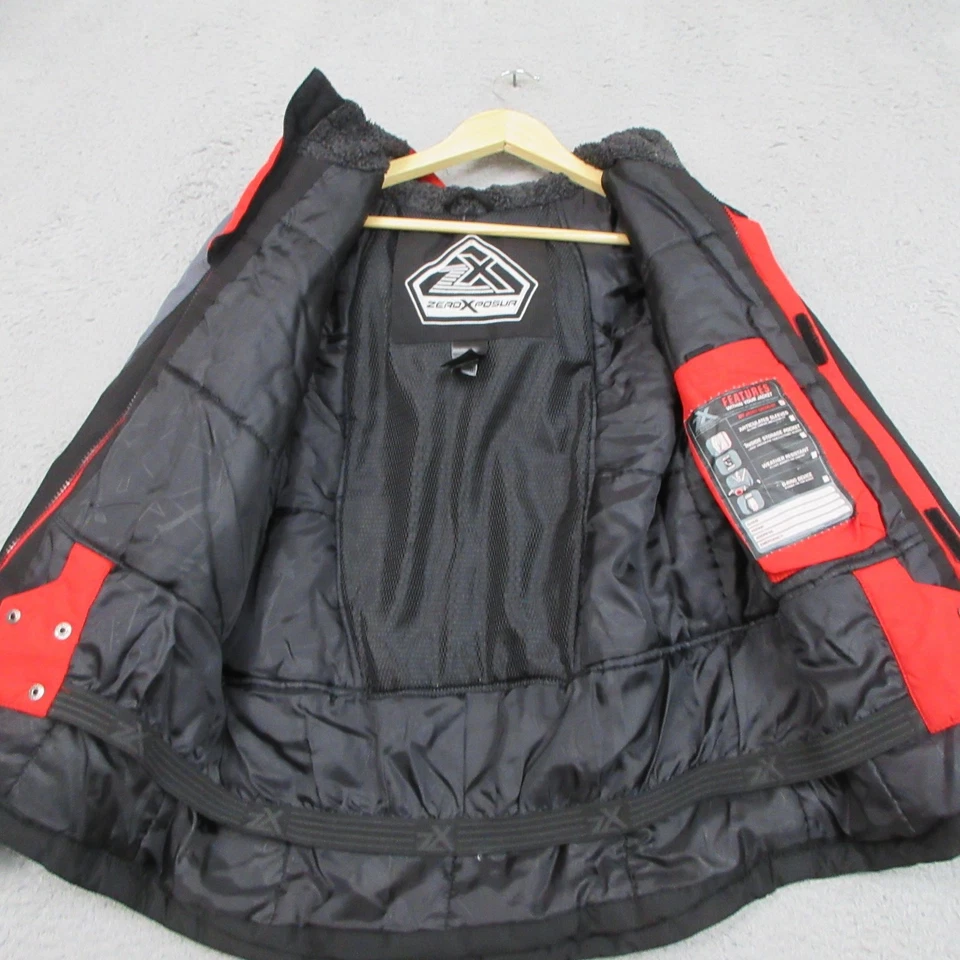 ZeroXposur Jacket Boys Medium 10/12 Black Gray Hooded Weather Resistant Ski - Image 3 of 4