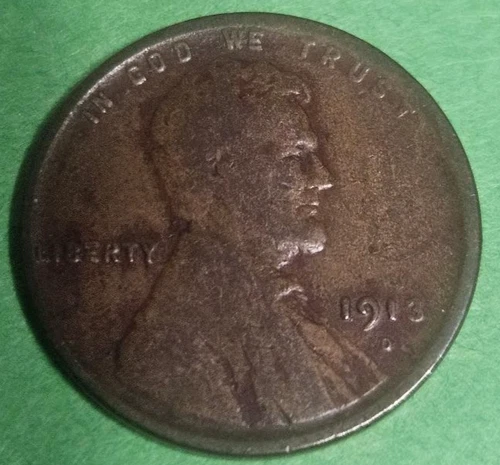 1913 D Lincoln Wheat Cent Penny ** GOOD +**  US Coins 1c With FREE SHIPPING