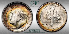 1952 S Roosevelt Silver Dime CACG MS 67+ CAC (PLUS GRADE w/ RAINBOW TONING!!)