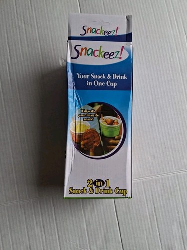 Snackeez 2 in 1 Getränke- & Snackbecher blau/liniengrün wie gesehen TV Neu mit Karton - Bild 9 von 9