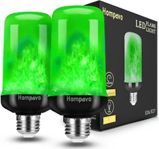 【Upgraded】 LED Flame Light Bulbs, Green Flickering Light Bulbs with Upside down 