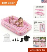 Portable Toddler Travel Bed with Safety Bumpers, Inflatable Kids Air Mattress...