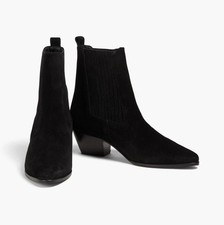 Sandro Suede Leather Ankle Western Boots