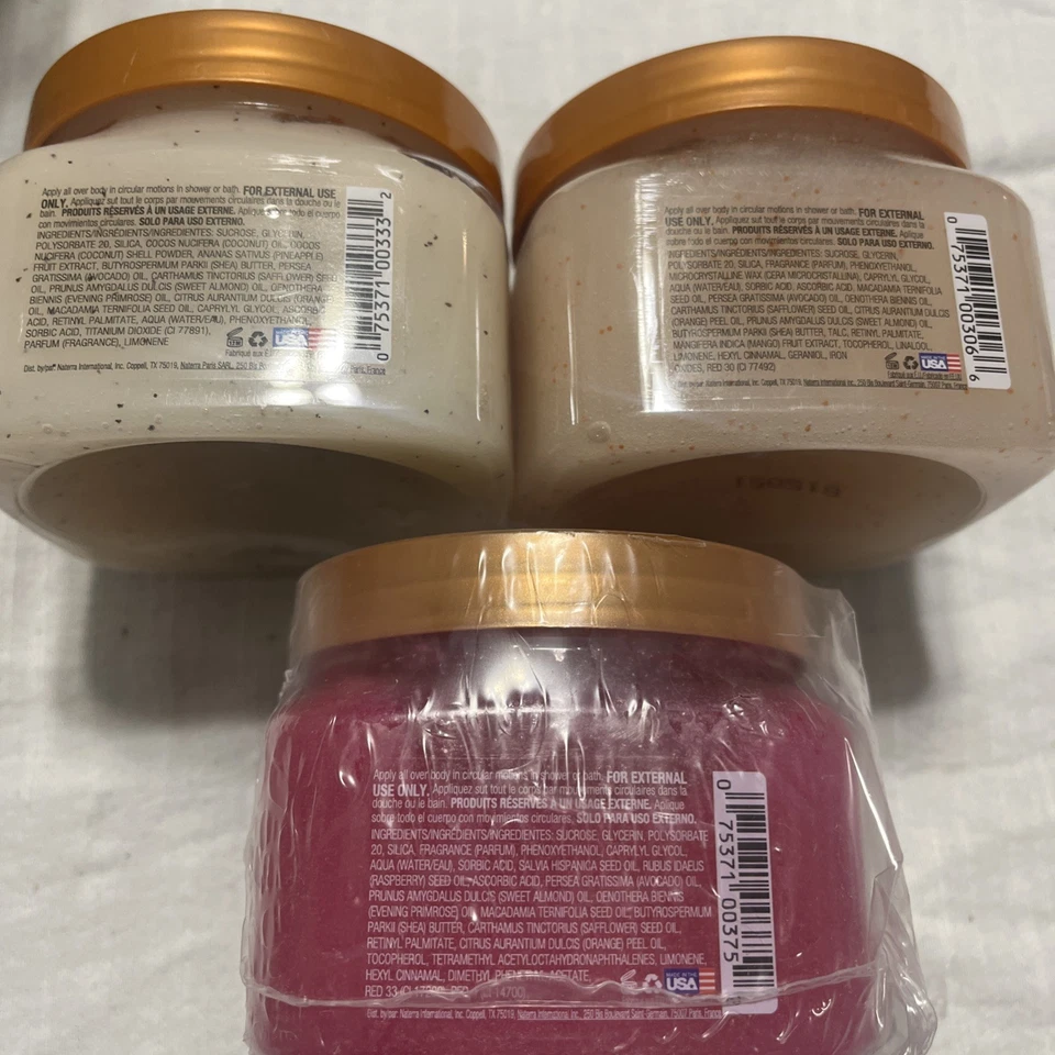 3 X Tree Hut  Shea Sugar Scrub 18 OZ Ea (Coco Colada, Raspberry, Tropical Mango) - Image 2 of 4