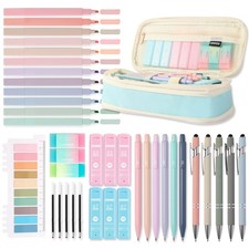 39PCS Aesthetic School Supplies with Cute Pencil Case, 5X Ballpoint Pens with...