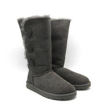 UGG Women's Bailey Button Triplet 1873 Tall Gray Sheepskin Boots Size 7