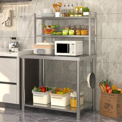 Commercial Stainless Steel Work Table 2 Tier Overshelf Pizza Oven Prep